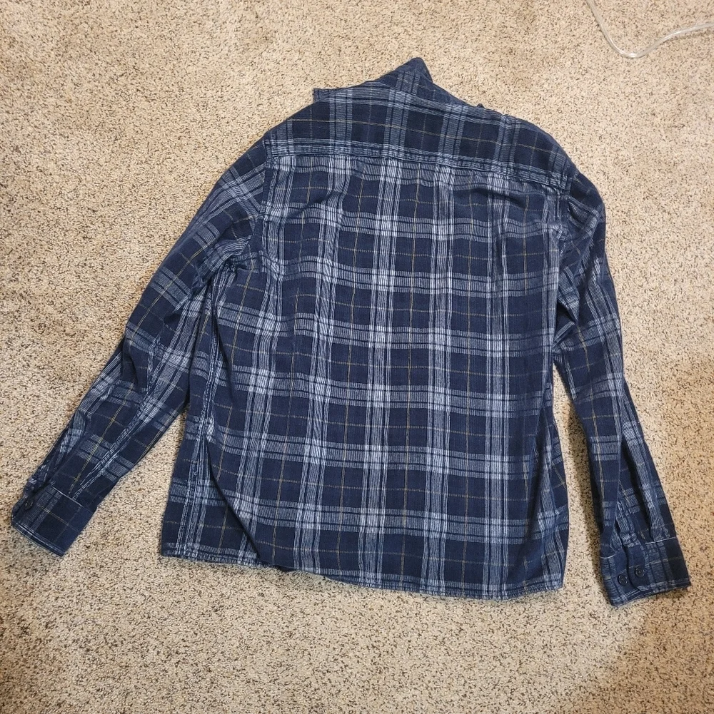 Banana Republic Untucked Slim Fit Cotton Plaid Shirt Size Large